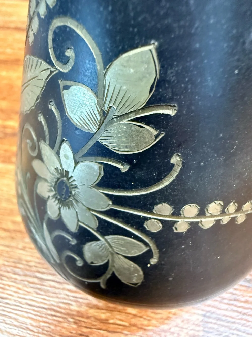 5” Pitcher/Vase with Etched Flowers